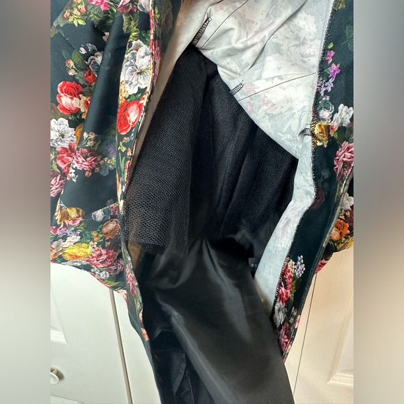 ASOS Petite Strapless Corset Floral Dress Tulle Mesh Skirt Sweetheart Padded - Picture 7 of 15